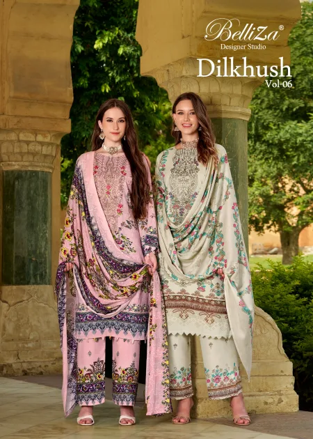 Dilkhush Vol 6 By Belliza Pure Viscose Rayon Printed Pakistani Salwar Suits 